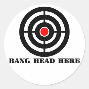 Ergonomic Stress Relief: Bang Head Here Classic Round Sticker