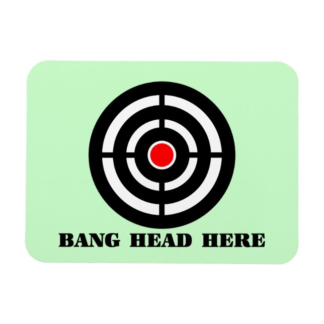 Ergonomic Stress Relief: Bang Head Here Magnet (Horizontal)