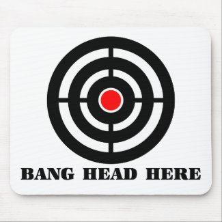 Ergonomic Stress Relief: Bang Head Here mousepad
