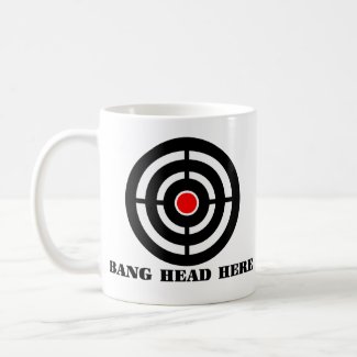 Ergonomic Stress Relief: Bang Head Here mug