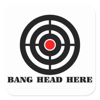 Ergonomic Stress Relief: Bang Head Here sticker