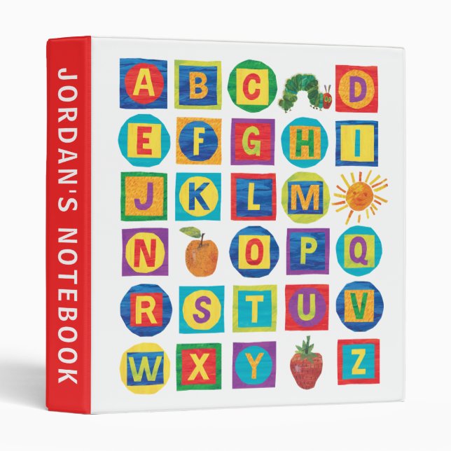 Eric Carle | Alphabet Blocks Pattern 3 Ring Binder (Front/Spine)