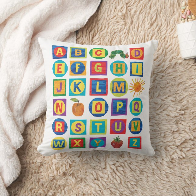 Eric Carle | Alphabet Blocks Pattern Throw Pillow (Blanket)
