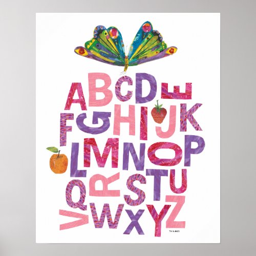 Eric Carle  Alphabet Butterfly Pattern Poster