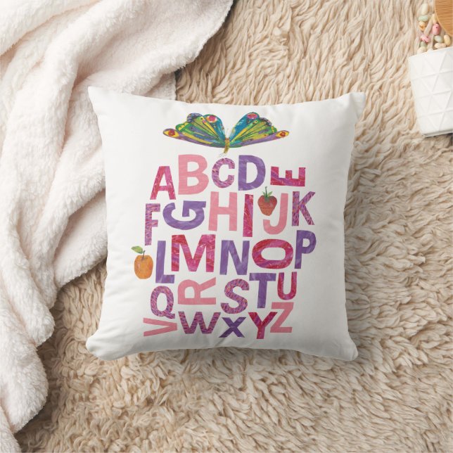 Eric Carle | Alphabet Butterfly Pattern Throw Pillow (Blanket)