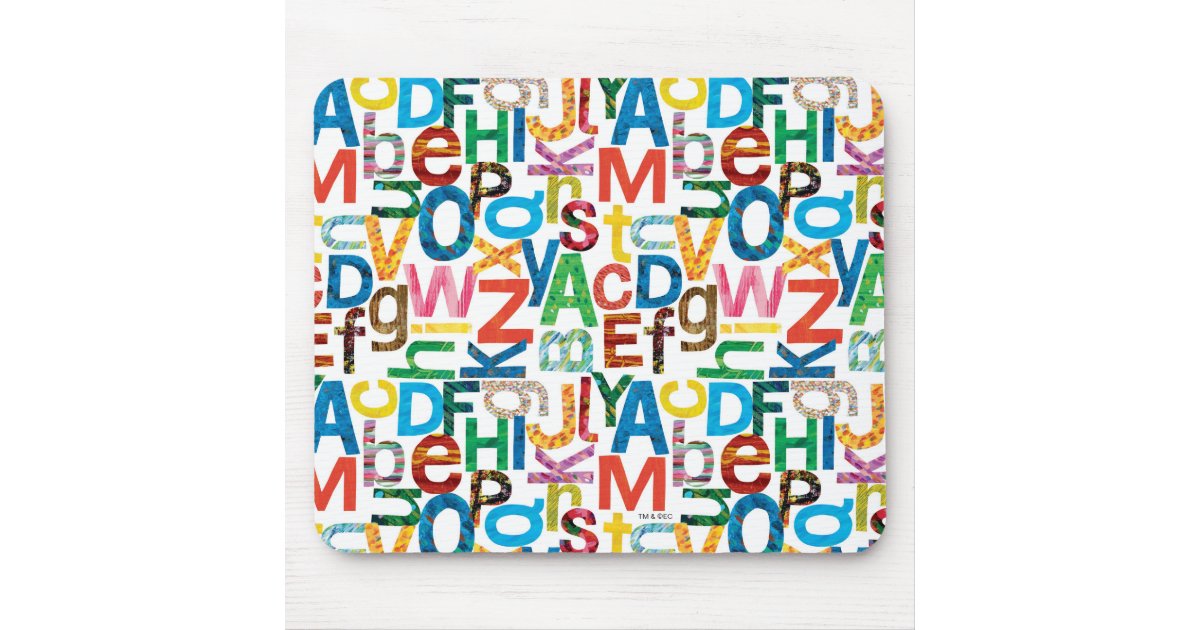 Eric Carle Alphabet Pattern Letters Mouse Pad Zazzle