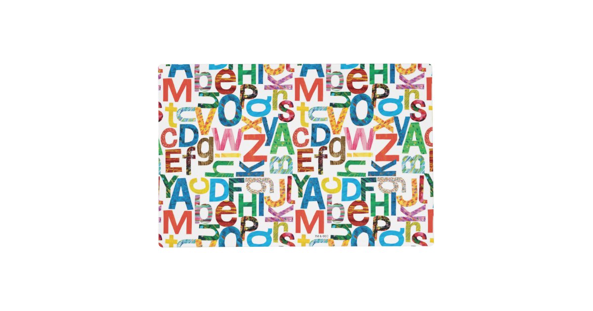 Eric Carle Alphabet Pattern Letters Placemat Zazzle