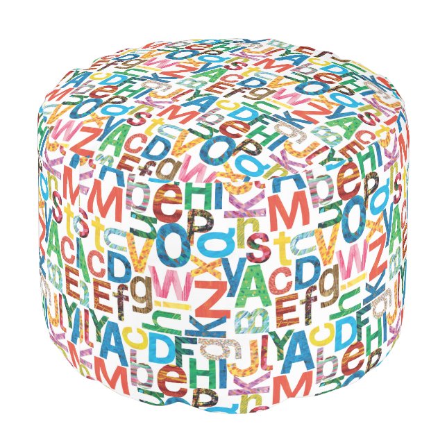 Eric Carle | Alphabet Pattern Letters Pouf (Angled Back)