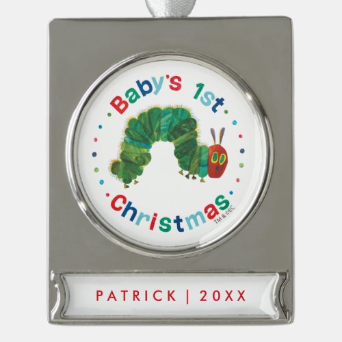 Eric Carle  Babys First Christmas Silver Plated Banner Ornament