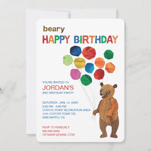 Eric Carle  Brown Bear _ Beary Happy Birthday Invitation