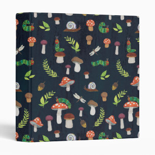Eric Carle   Bugs and Mushrooms Pattern 3 Ring Binder