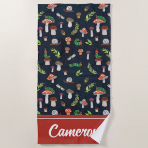 Eric Carle Bugs and Mushrooms Pattern Beach Towel