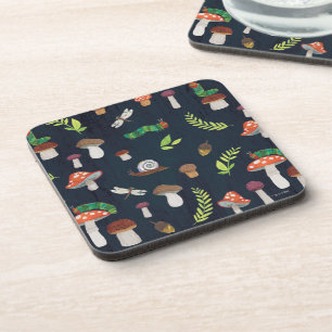 Eric Carle   Bugs and Mushrooms Pattern Beverage Coaster
