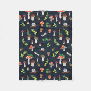 Eric Carle   Bugs and Mushrooms Pattern Fleece Blanket