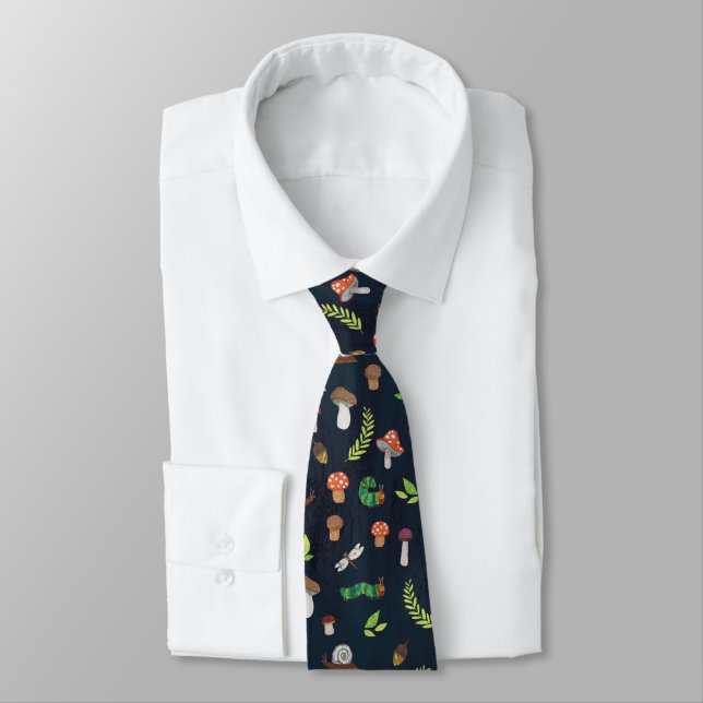 Eric Carle | Bugs and Mushrooms Pattern Neck Tie (Tied)