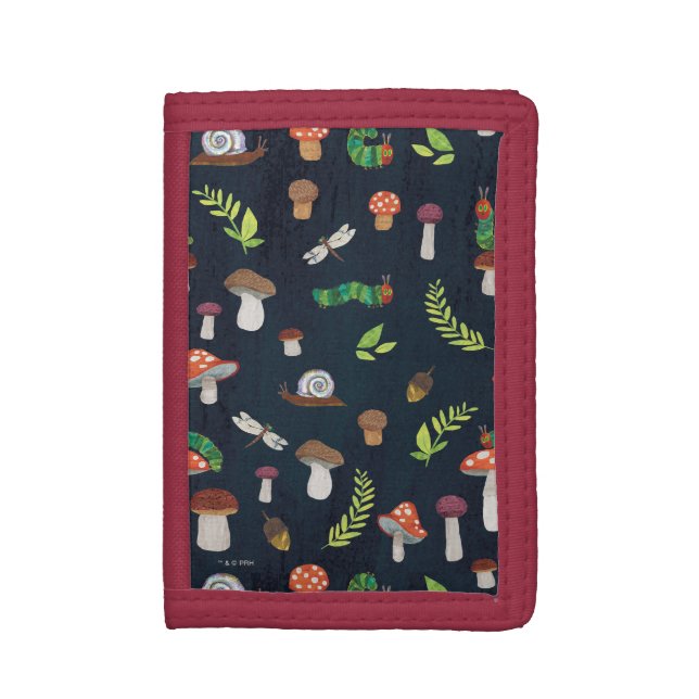 Eric Carle | Bugs and Mushrooms Pattern Tri-fold Wallet (Front Vertical)