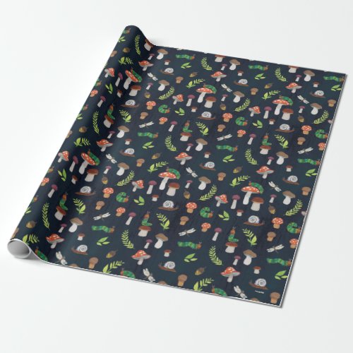 Eric Carle  Bugs  Mushrooms Pattern Wrapping Paper