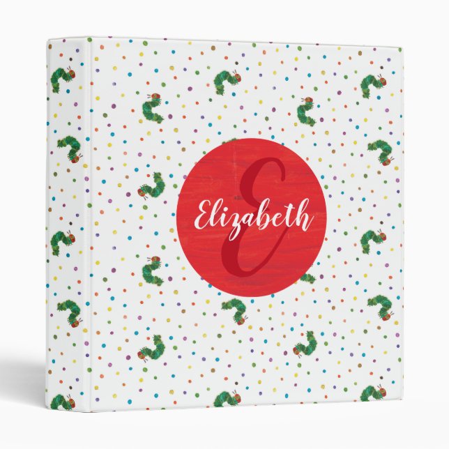 Eric Carle | Caterpillar and Dots Pattern 3 Ring Binder (Front/Spine)