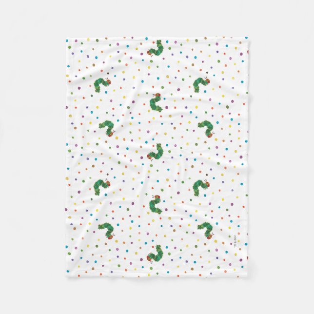 Eric Carle | Caterpillar and Dots Pattern Fleece Blanket (Front)