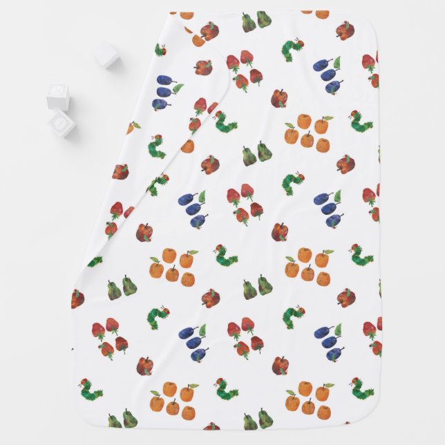 Eric Carle | Caterpillar and Fruit Pattern Stroller Blanket (In Situ)