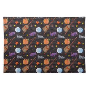 Eric Carle Caterpillar Black Halloween Pattern Cloth Placemat