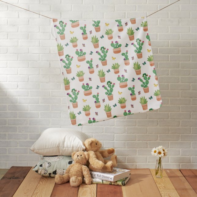 Eric Carle | Caterpillar, Cactus, and Butterfly Pa Baby Blanket (In Situ)