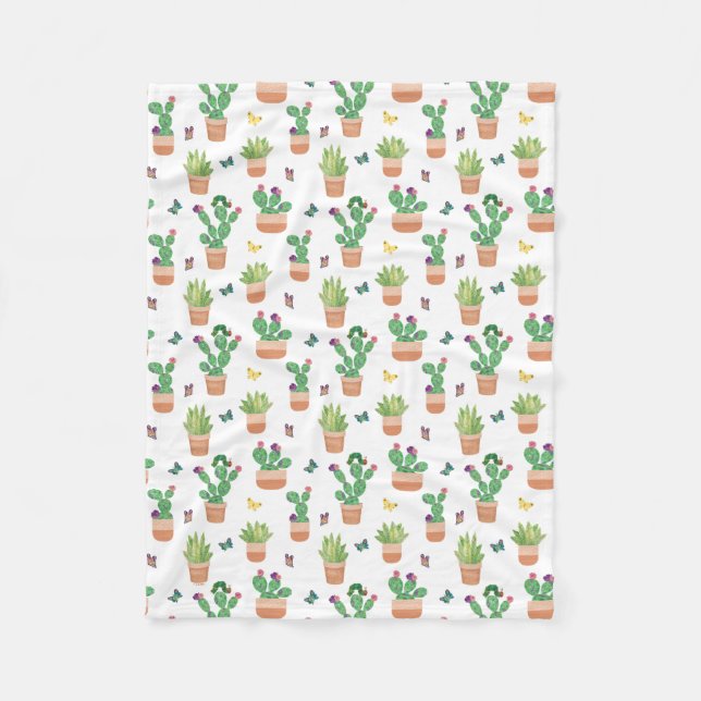 Eric Carle | Caterpillar, Cactus, and Butterfly Pa Fleece Blanket (Front)