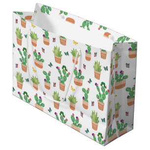 Eric Carle Caterpillar, Cactus, and Butterfly Pa Large Gift Bag