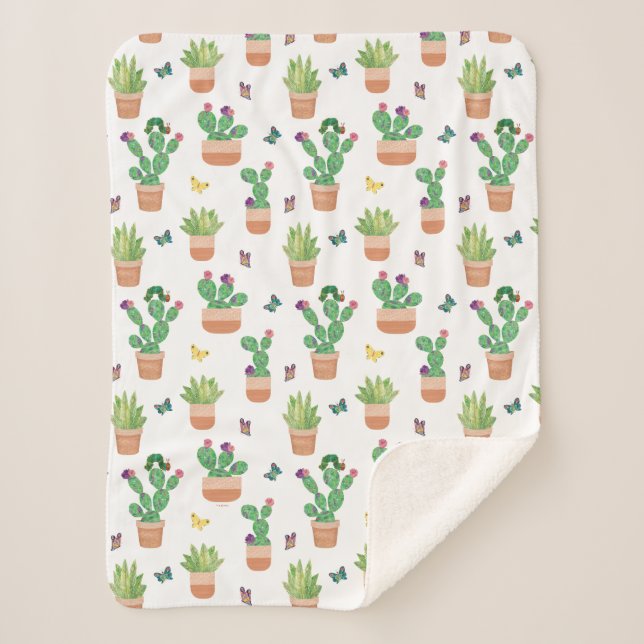Eric Carle | Caterpillar, Cactus, and Butterfly Pa Sherpa Blanket (Front)