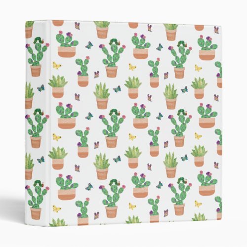 Eric Carle  Caterpillar Cactus Butterfly Pattern 3 Ring Binder