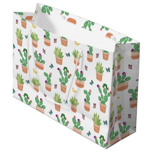 Eric Carle  Caterpillar Cactus Butterfly Pattern Large Gift Bag