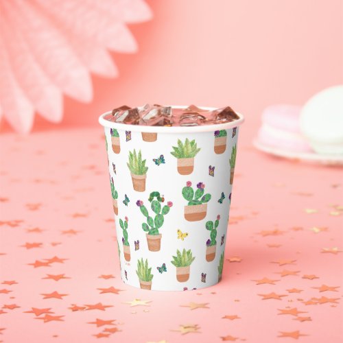 Eric Carle  Caterpillar Cactus Butterfly Pattern Paper Cups