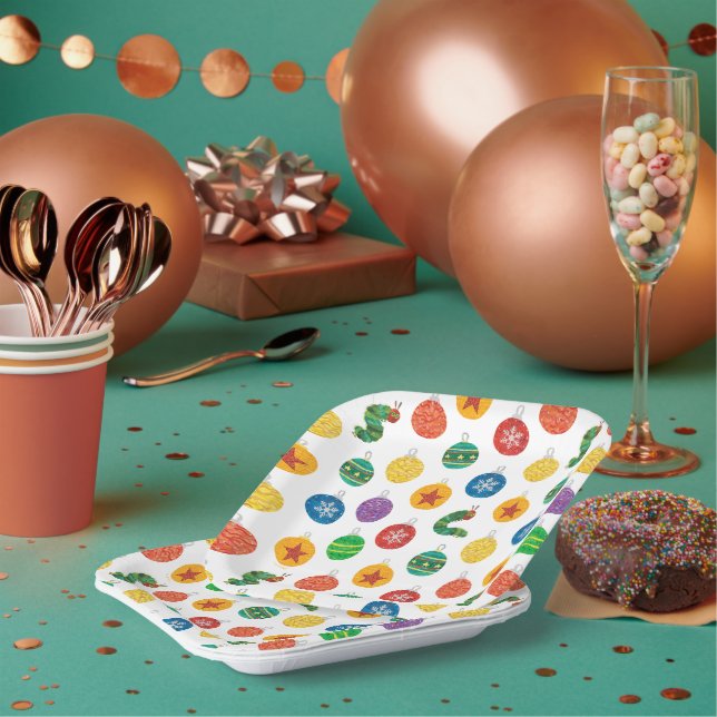 Eric Carle | Caterpillar Christmas Pattern Paper Plates (Multi)
