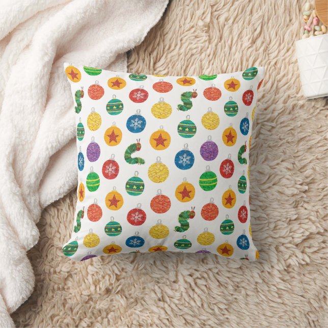 Eric Carle | Caterpillar Christmas Pattern Throw Pillow (Blanket)