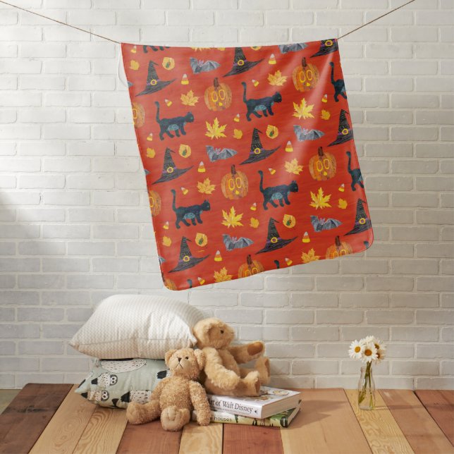 Eric Carle | Caterpillar Halloween Pattern Baby Blanket (In Situ)