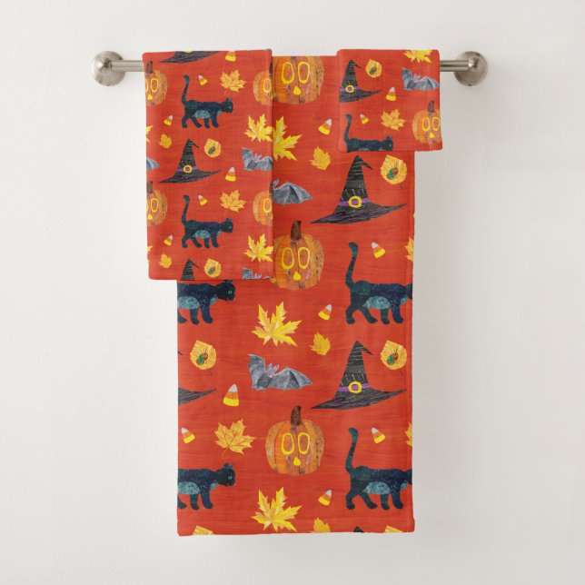 Eric Carle | Caterpillar Halloween Pattern Bath Towel Set (Insitu)