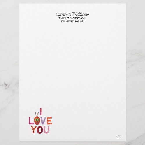 Eric Carle  Caterpillar I Love You Letterhead