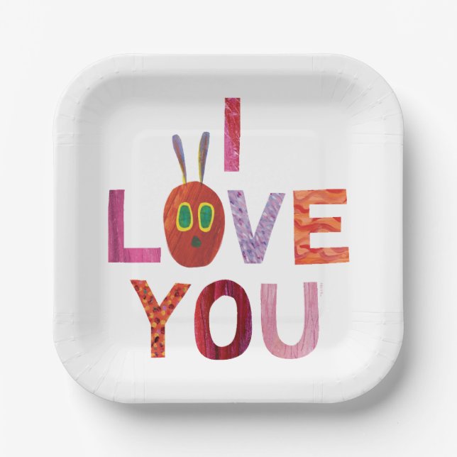 Eric Carle | Caterpillar I Love You Paper Plates (Front)