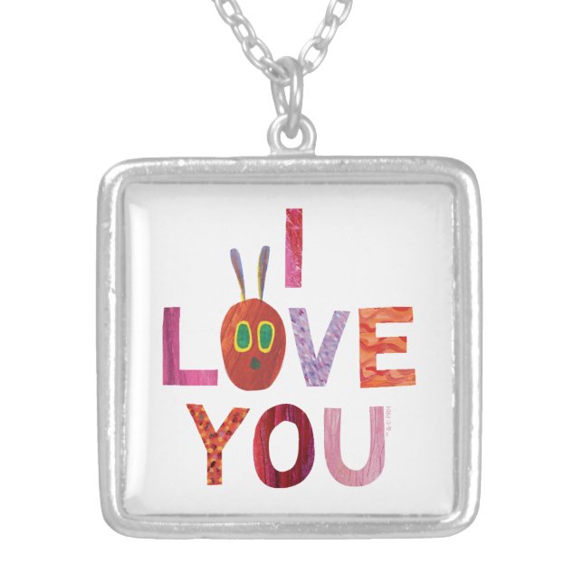 Eric Carle | Caterpillar I Love You Silver Plated Necklace (Front)