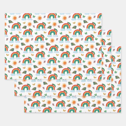 Eric Carle  Caterpillar Rainbow Butterfly Pattern Wrapping Paper Sheets
