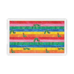 Eric Carle Caterpillar Rainbow Stripe Pattern Acrylic Tray