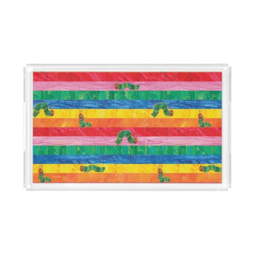 Eric Carle  Caterpillar Rainbow Stripe Pattern Acrylic Tray