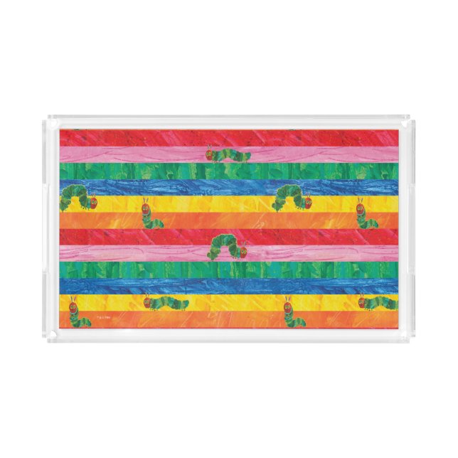 Eric Carle | Caterpillar Rainbow Stripe Pattern Acrylic Tray (Front)