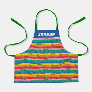 Eric Carle Caterpillar Rainbow Stripe Pattern Apron