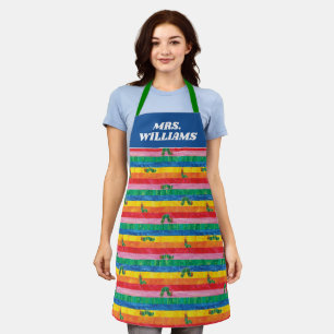 Eric Carle Caterpillar Rainbow Stripe Pattern Apron