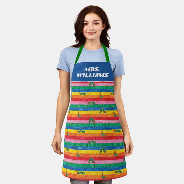 Eric Carle | Caterpillar Rainbow Stripe Pattern Apron (Worn)