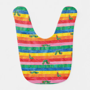 Eric Carle Caterpillar Rainbow Stripe Pattern Baby Bib