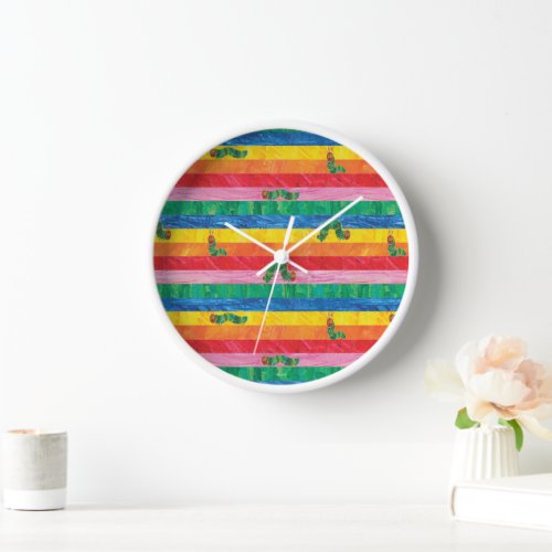 Eric Carle  Caterpillar Rainbow Stripe Pattern Clock