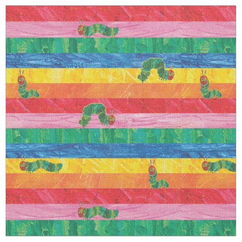 Eric Carle  Caterpillar Rainbow Stripe Pattern Fabric