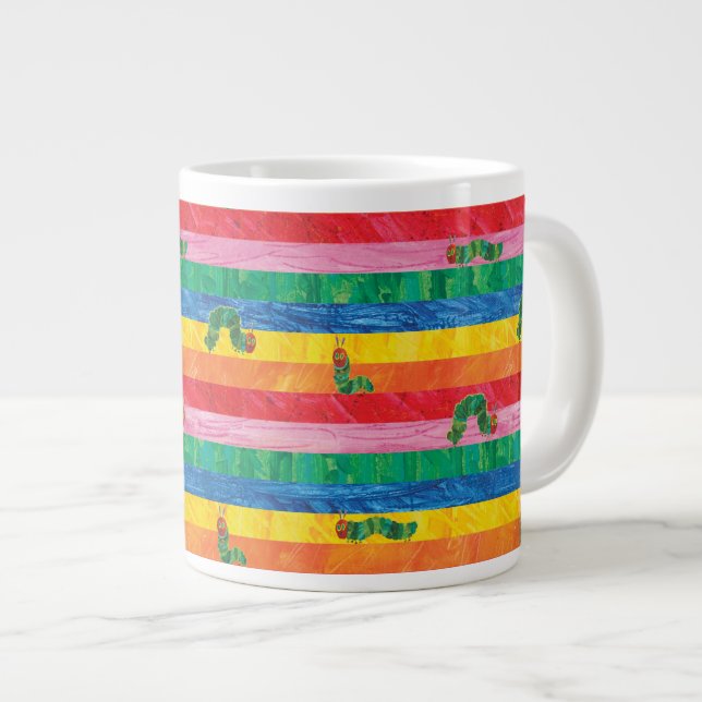 Eric Carle | Caterpillar Rainbow Stripe Pattern Giant Coffee Mug (Front Right)